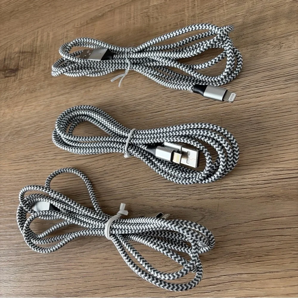 Braided Charging Cable - Black and White